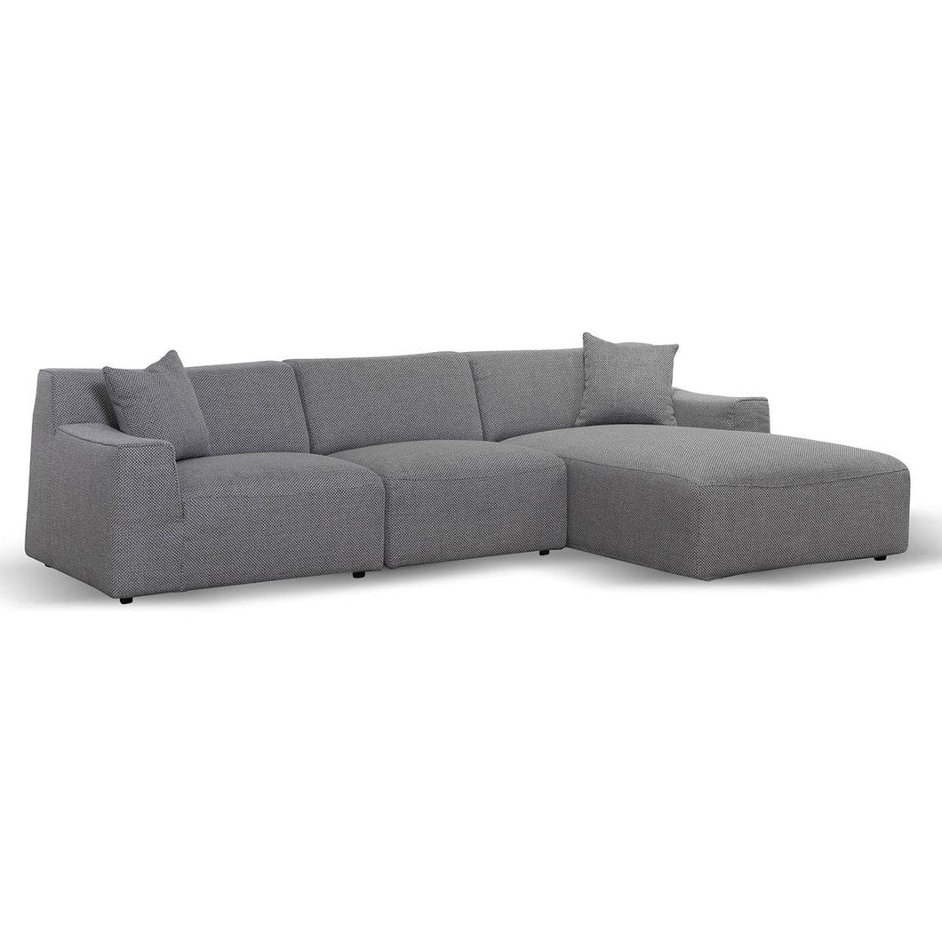 Willowmaze 3 Seater Right Chaise Sofa - Noble Grey - Boho Bliss