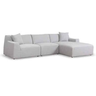 Willowmaze 3 Seater Right Chaise Sofa - Passive Grey - Boho Bliss