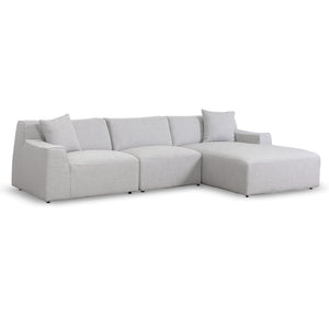 Willowmaze 3 Seater Right Chaise Sofa - Passive Grey - Boho Bliss