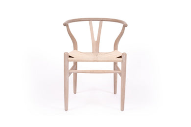 Wishbone Designer Replica Chair - White Coastal Oak - Boho Bliss