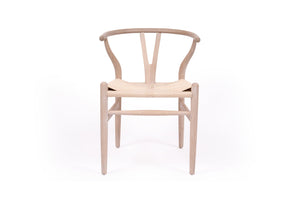 Wishbone Designer Replica Chair - White Coastal Oak - Boho Bliss