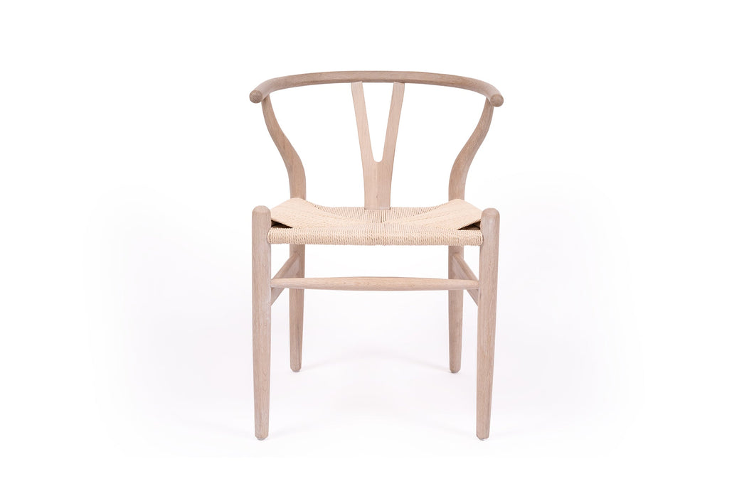 Wishbone Designer Replica Chair - White Coastal Oak - Boho Bliss