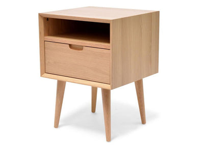 Xander Bedside Table - Oak - Boho Bliss
