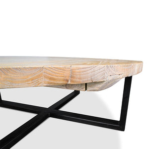 Xavier Coffee Table 1m - Natural, Black Frame - Boho Bliss