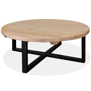Xavier Coffee Table 1m - Natural, Black Frame - Boho Bliss
