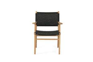 Zen Close Weave Outdoor Dining Chair - Black - Boho Bliss