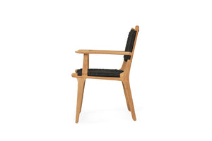 Zen Close Weave Outdoor Dining Chair - Black - Boho Bliss