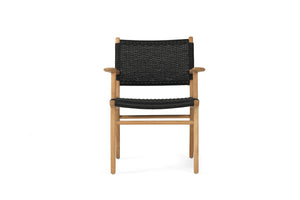 Zen Close Weave Outdoor Dining Chair - Black - Boho Bliss