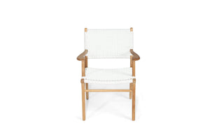 Zen Close Weave Outdoor Dining Chair - White - Boho Bliss