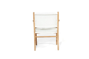Zen Close Weave Outdoor Dining Chair - White - Boho Bliss