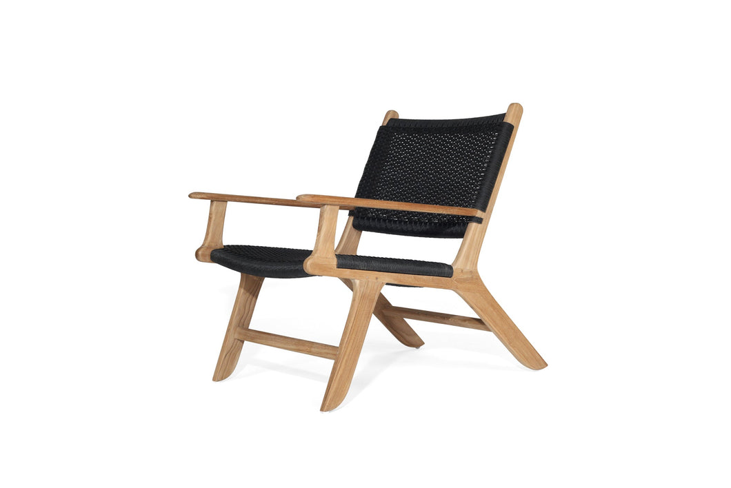 Zen Close Weave Outdoor Lazy Armchair - Black - Boho Bliss