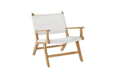 Zen Close Weave Outdoor Lazy Armchair - White - Boho Bliss