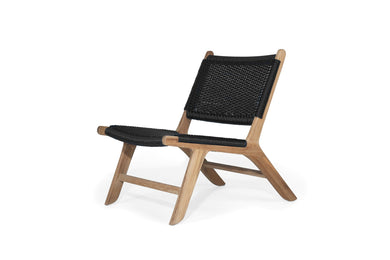 Zen Close Weave Outdoor Lazy Dining Chair - Black - Boho Bliss