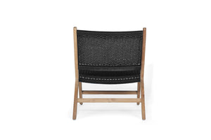 Zen Close Weave Outdoor Lazy Dining Chair - Black - Boho Bliss