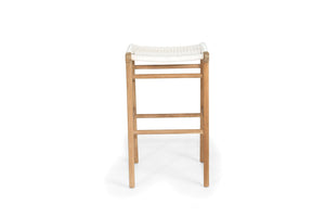 Zen Outdoor Backless Bar Stool - White - Boho Bliss
