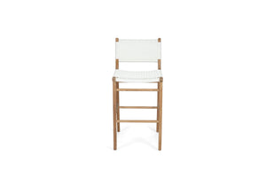 Zen Outdoor Close Weave Bar Stool - White - Boho Bliss