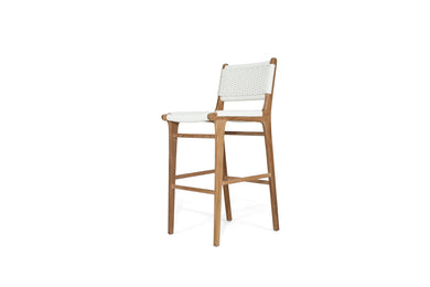 Zen Outdoor Close Weave Bar Stool - White - Boho Bliss