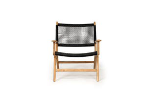 Zen Outdoor Lazy Armchair - Black with Arms - Boho Bliss