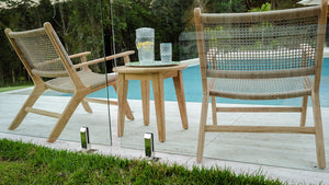 Zen Outdoor Lazy Armchair - Washed Grey with Arms - Boho Bliss