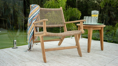 Zen Outdoor Lazy Armchair - Washed Grey with Arms - Boho Bliss