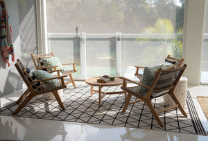 Zen Outdoor Lazy Armchair - Washed Grey with Arms - Boho Bliss