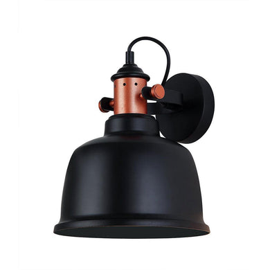 Alto Adjustable Bell Wall Lamp - Black/Copper - Boho Bliss