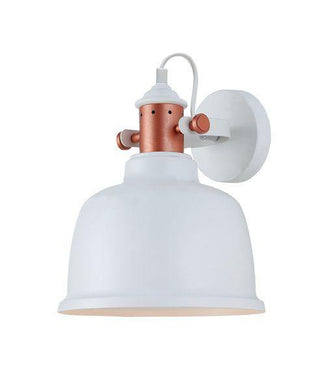 Alto Adjustable Bell Wall Lamp - White/Copper - Boho Bliss