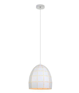 Armos Tiled Wine Glass Pendant - Matt White - Boho Bliss
