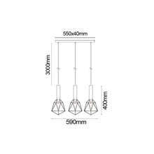 Load image into Gallery viewer, Beckband Pendant Lights with Diamond Shapes &amp; Bar Base - Black - Boho Bliss