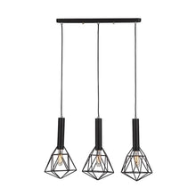 Load image into Gallery viewer, Beckband Pendant Lights with Diamond Shapes &amp; Bar Base - Black - Boho Bliss