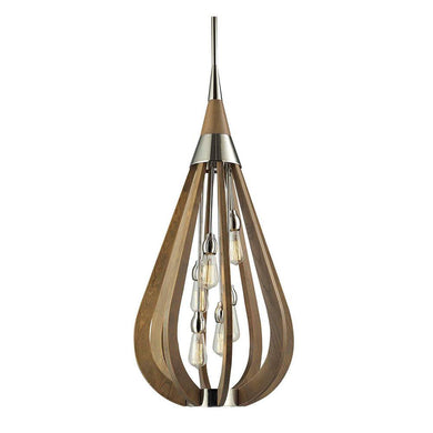 Bonita Large Tear Drop Pendant Light - Taupe Wood - Boho Bliss
