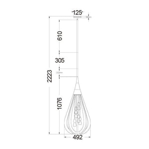 Bonita Large Tear Drop Pendant Light - Taupe Wood - Boho Bliss