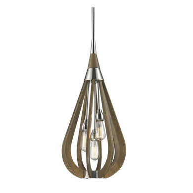 Bonita Medium Tear Drop Pendant Light - Taupe Wood - Boho Bliss
