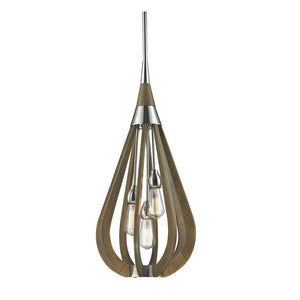 Bonita Medium Tear Drop Pendant Light - Taupe Wood - Boho Bliss