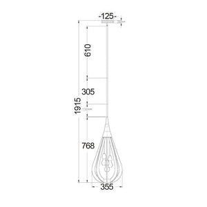Bonita Medium Tear Drop Pendant Light - Winter Moss - Boho Bliss