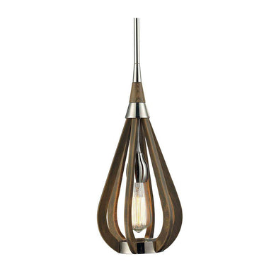 Bonita Small Tear Drop Pendant Light - Taupe Wood - Boho Bliss