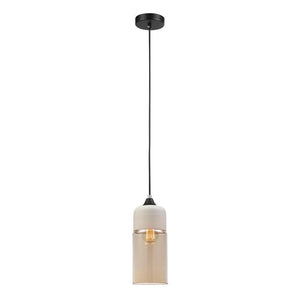 Caisa Amber Oblong Pendant Light - White - Boho Bliss