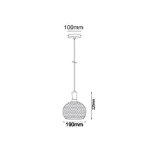 Load image into Gallery viewer, Chevral Small Wine Glass Pendant Light - Boho Bliss