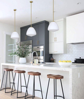 Ciatova Small Tipped Dome Pendant Light - Antique Brass - Boho Bliss