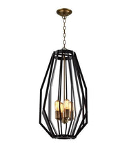 Load image into Gallery viewer, Gamma Narrow Angular Cage Pendant Light - Black - Boho Bliss