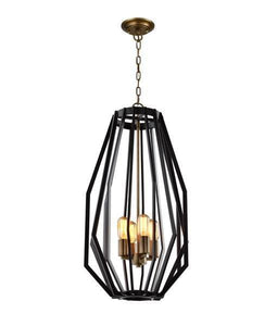 Gamma Narrow Angular Cage Pendant Light - Black - Boho Bliss