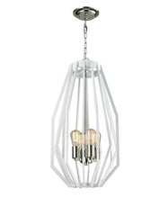 Load image into Gallery viewer, Gamma Narrow Angular Cage Pendant Light - White - Boho Bliss