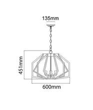 Load image into Gallery viewer, Gamma Wide Angular Cage Pendant Light - Black - Boho Bliss