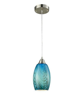 Glaise Ellipse Hand Blown Glass Pendant Light - Blue - Boho Bliss