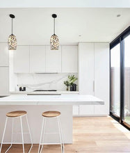 Load image into Gallery viewer, Glaise Ellipse Hand Blown Glass Pendant Light - Dark Stone Mosaic - Boho Bliss