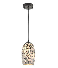 Load image into Gallery viewer, Glaise Ellipse Hand Blown Glass Pendant Light - Dark Stone Mosaic - Boho Bliss