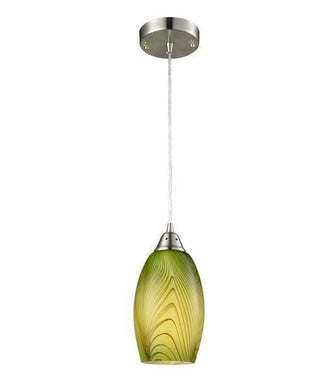 Glaise Ellipse Hand Blown Glass Pendant Light - Green - Boho Bliss