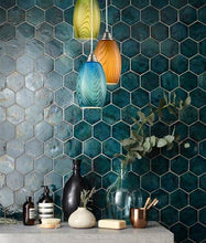 Load image into Gallery viewer, Glaise Ellipse Hand Blown Glass Pendant Light - Green - Boho Bliss