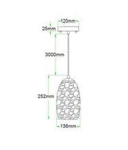 Load image into Gallery viewer, Glaise Ellipse Hand Blown Glass Pendant Light - Light Stone Mosaic - Boho Bliss