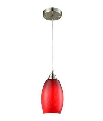 Glaise Ellipse Hand Blown Glass Pendant Light - Red - Boho Bliss